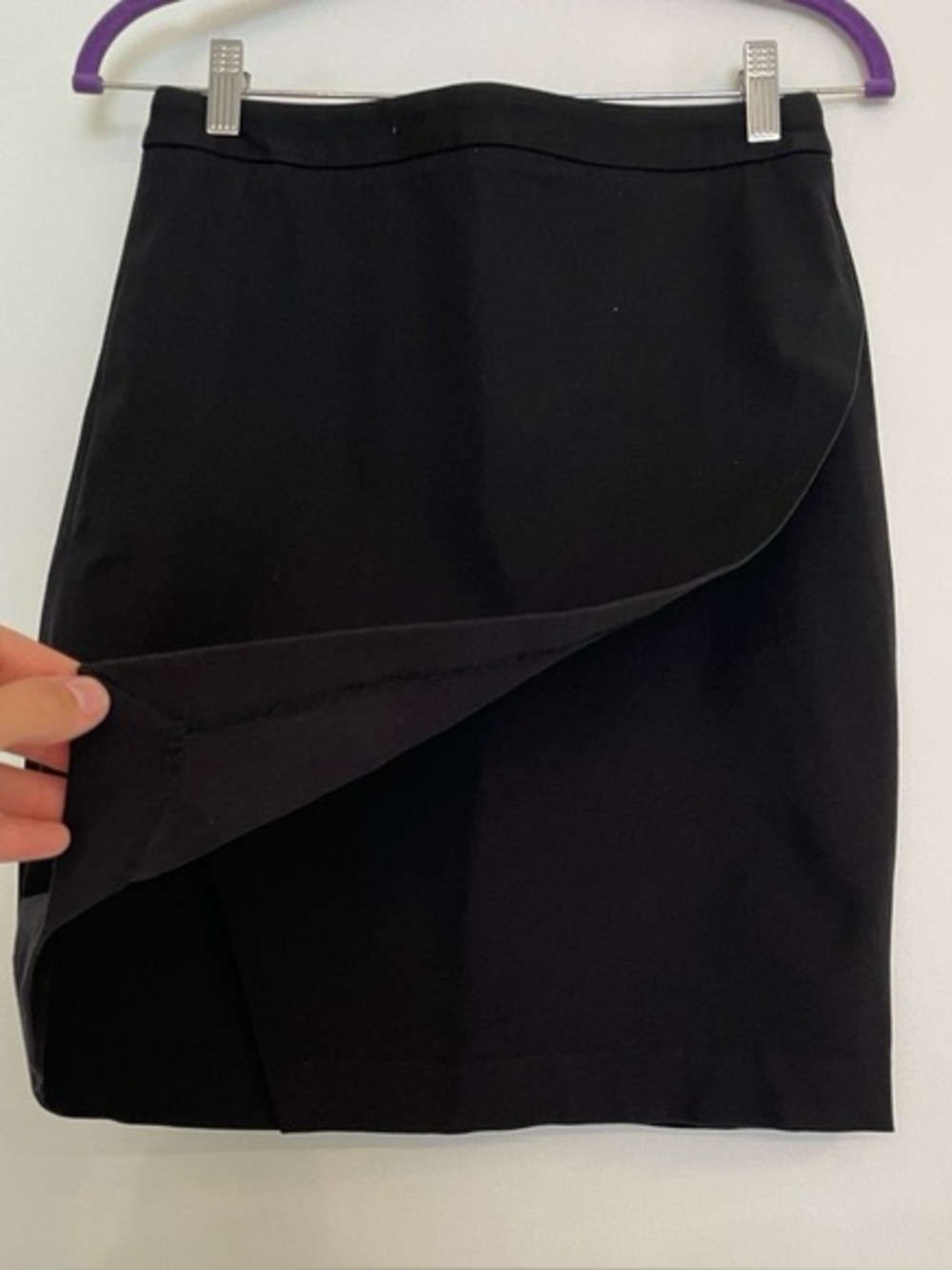 Banana Republic Black Bi-Stretch Sloan Wrap Pencil Skirt Size 2 - Picture 2 of 11